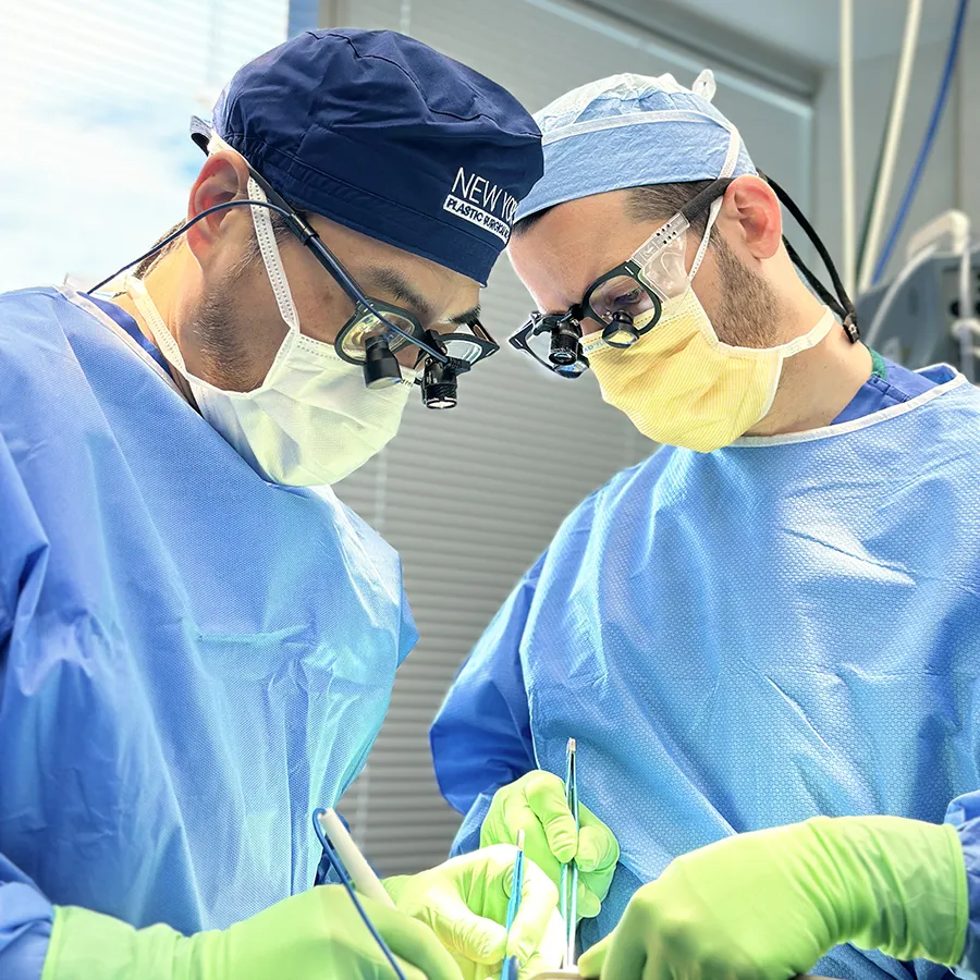 doctors performing an operation to alleviate migraines
