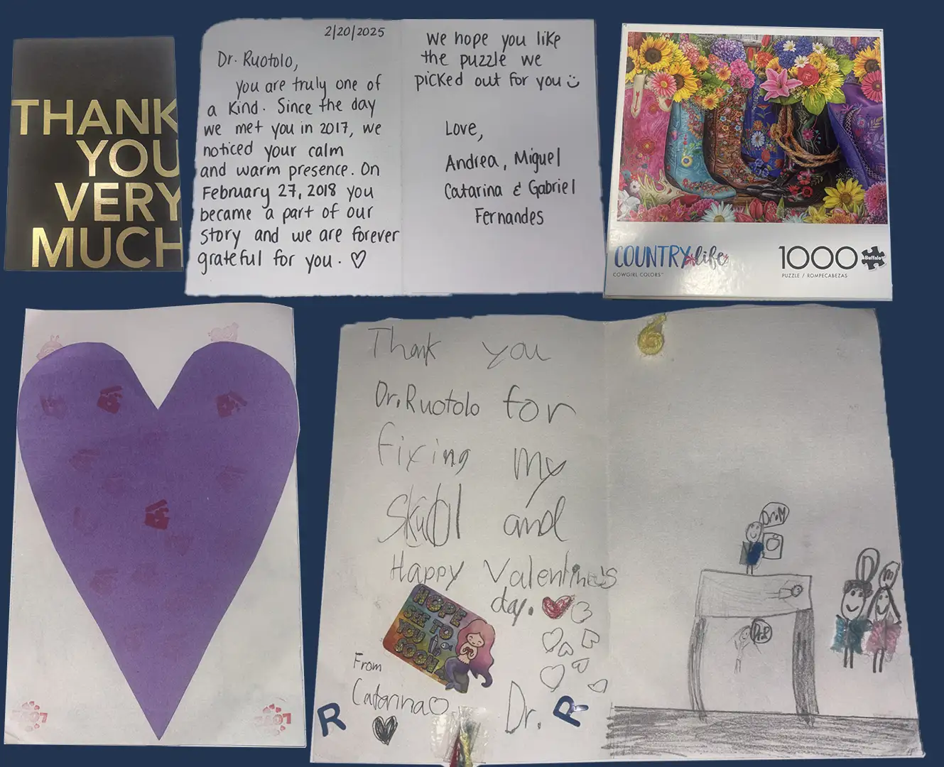 thank you cards from happy patient skull surgery