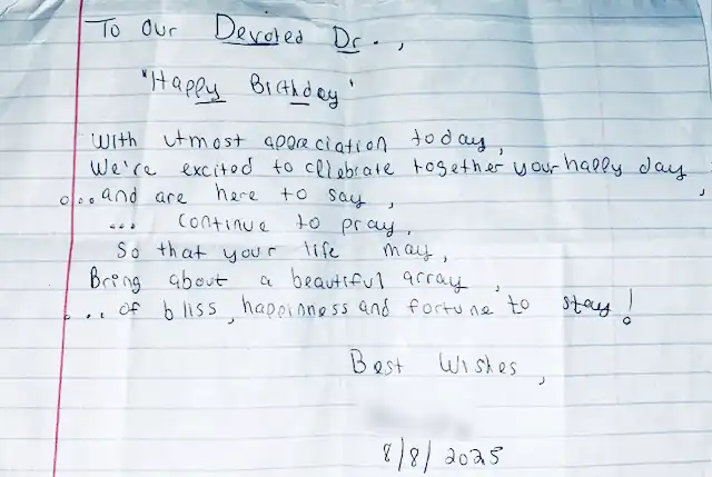 routolo thank you birthday letter from patient