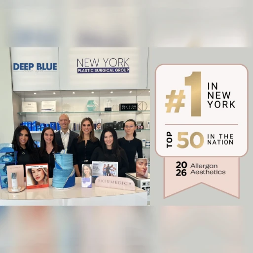 The DBMS team posing in the office after winning the #1 Allergan provider in New York award