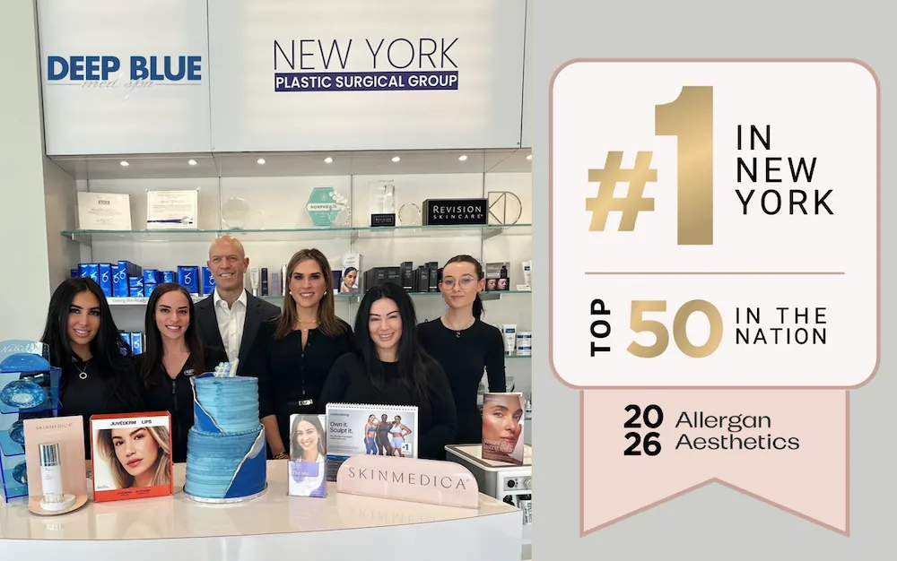 The DBMS team posing in the office after winning the #1 Allergan provider in New York award